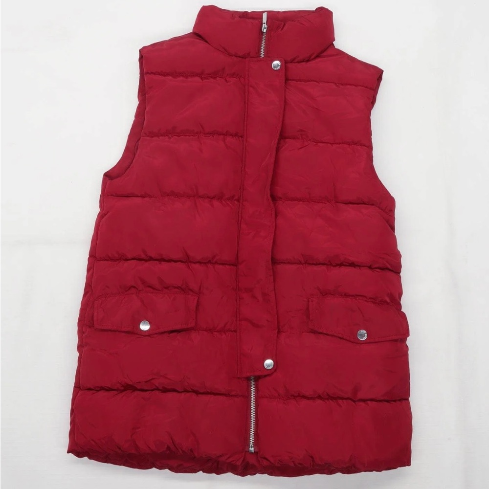 Zara Girls Red  Puffer Vest Zip up